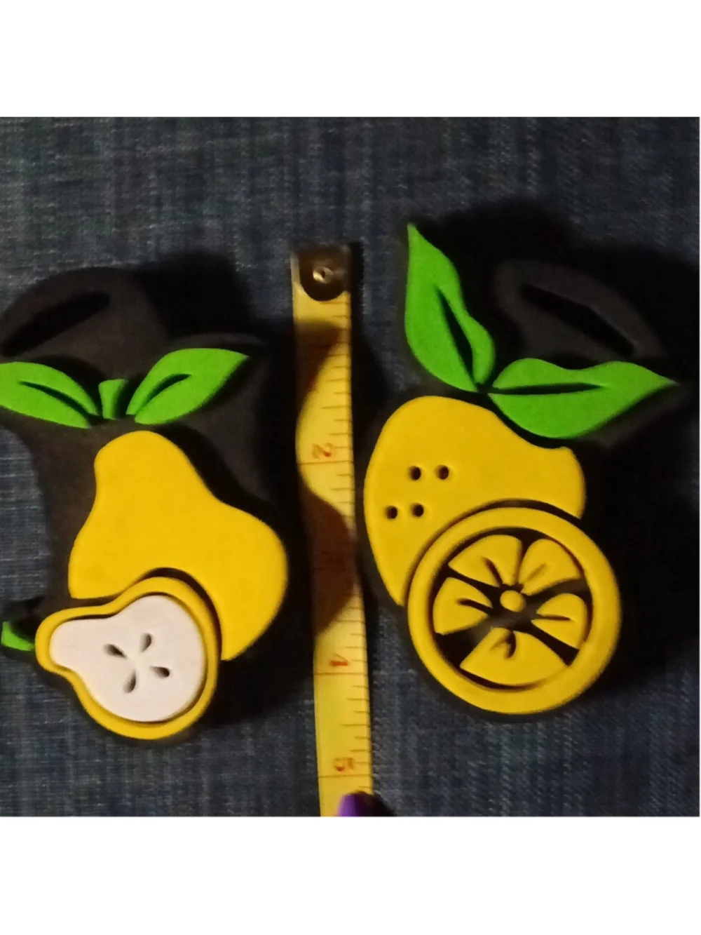 Fruit Stamps One Pear And One Lemon- Arts And Craft Supplies